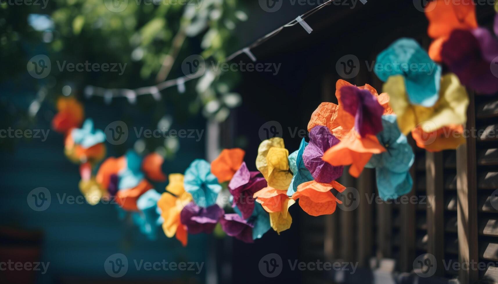 vibrerande färger av höst löv på trä genererad förbi ai foto