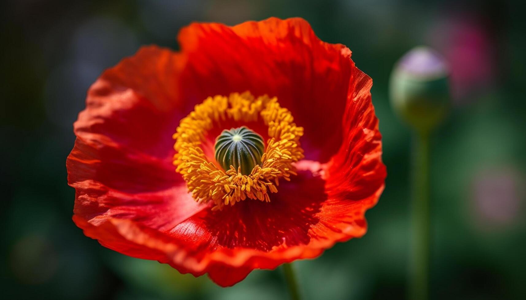 vibrerande vild blomma äng ställer ut naturlig skönhet i natur färger genererad förbi ai foto