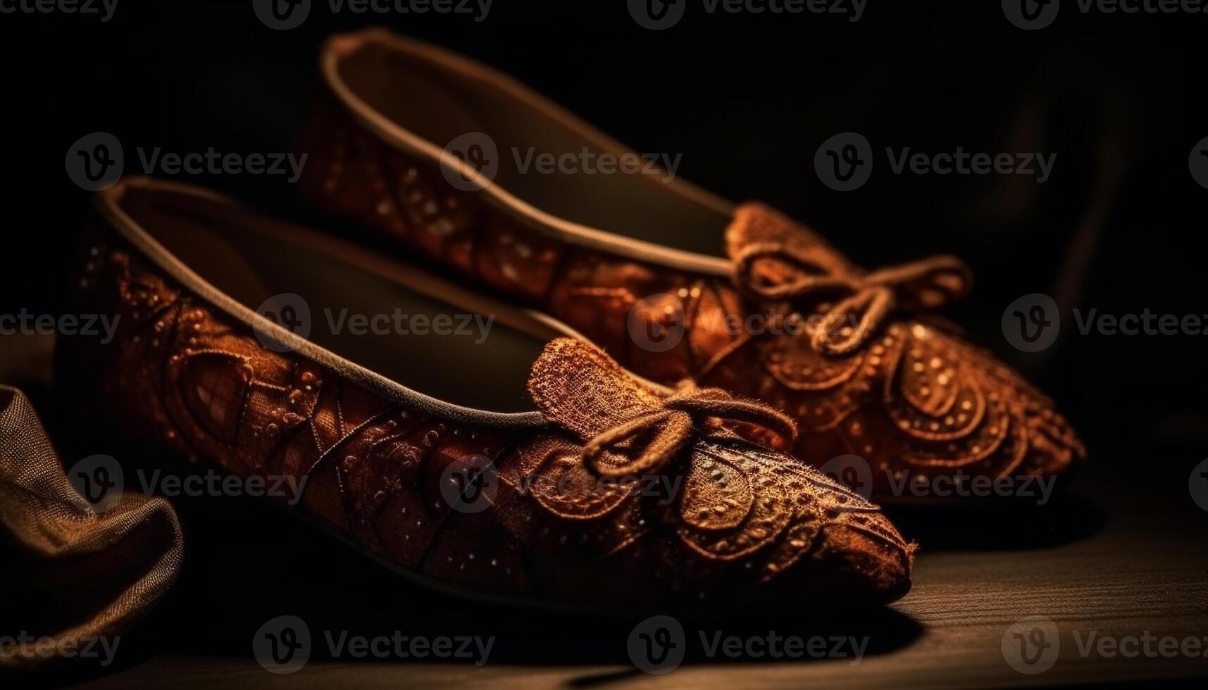 skinande läder skor, en symbol av elegans och lyx genererad förbi ai foto