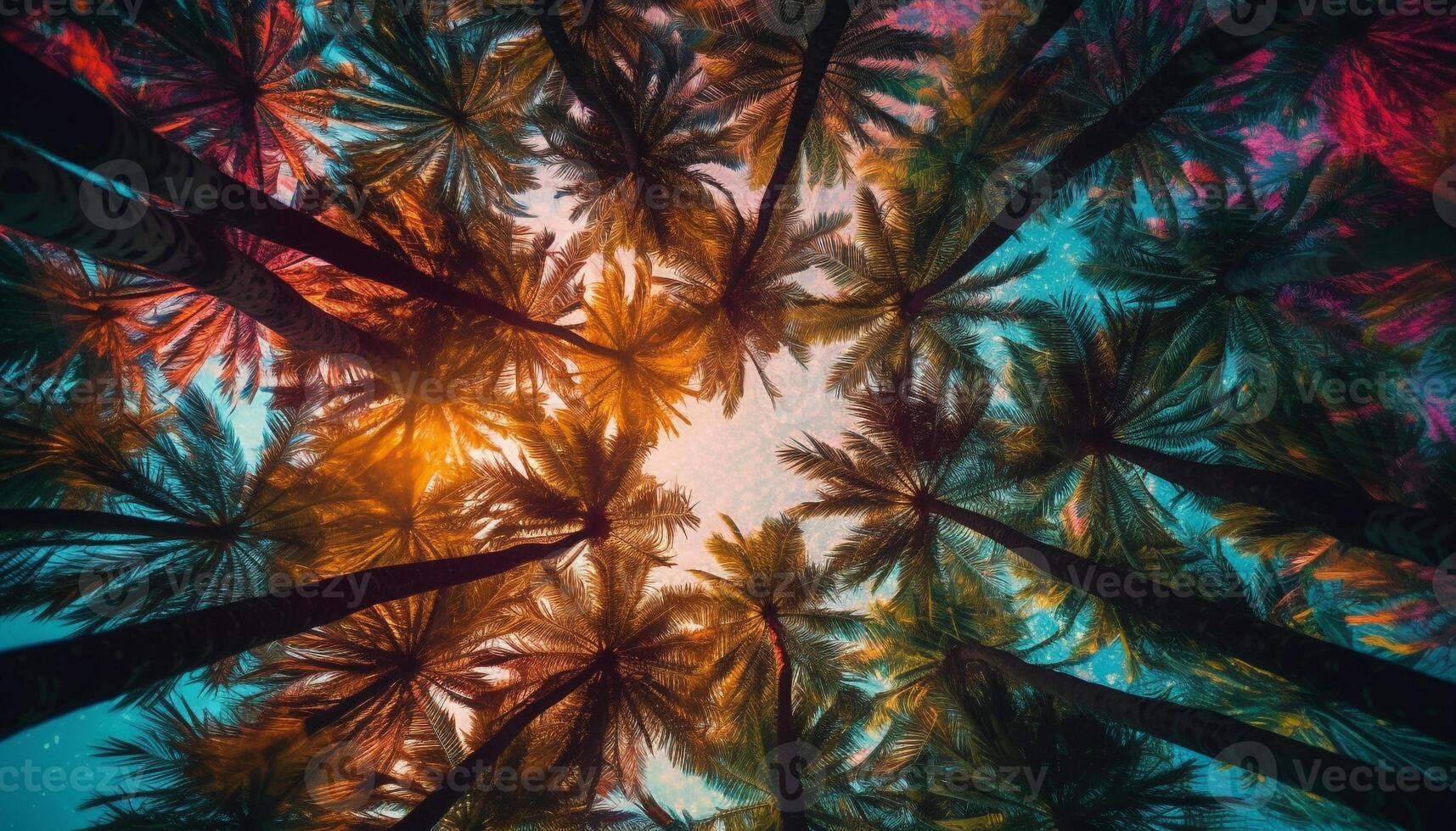 vibrerande färgad träd gren i abstrakt natur tapet design genererad förbi ai foto