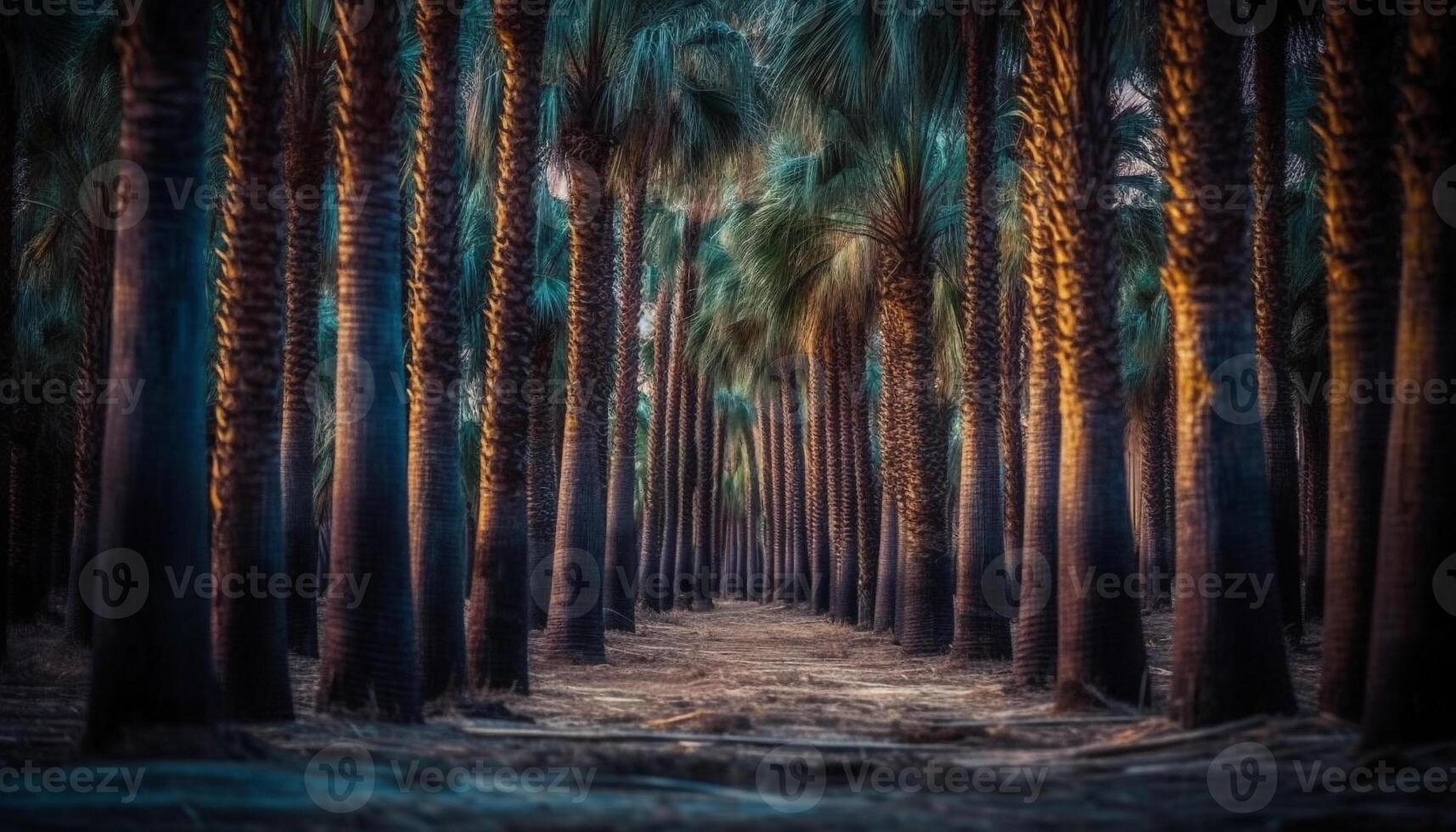 lugn scen av natur skönhet i en icke urban skog genererad förbi ai foto