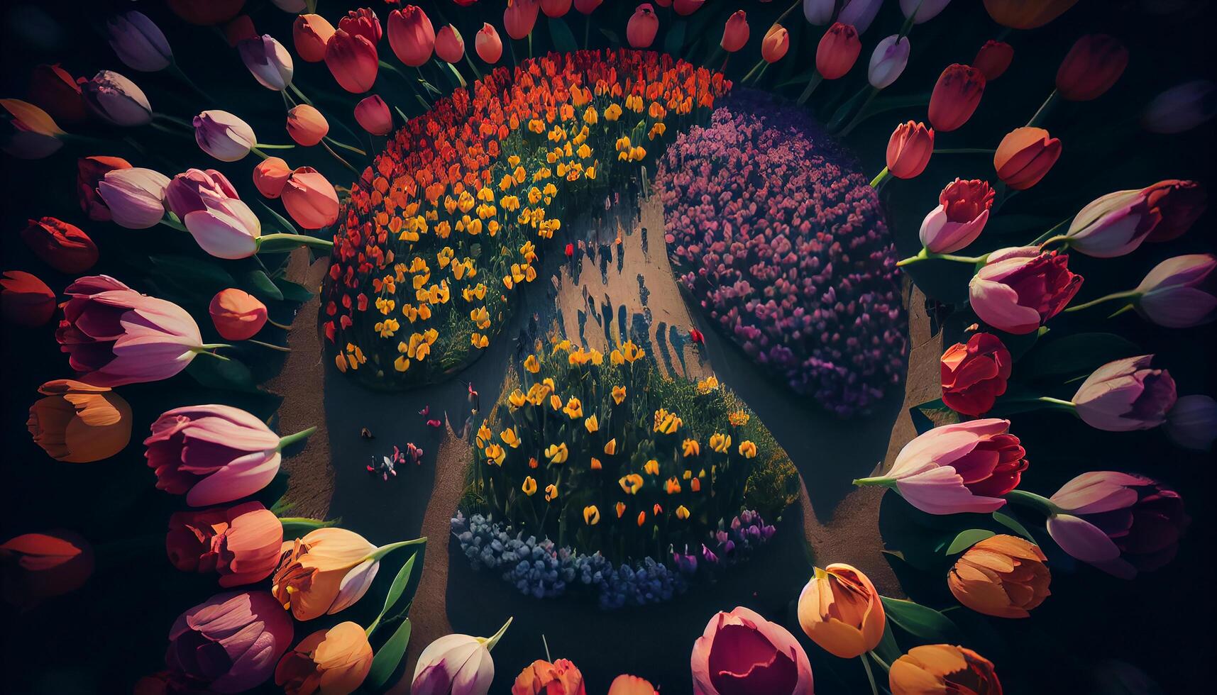 natur skönhet mång Färg blomma abstrakt illustration design genererad förbi ai foto