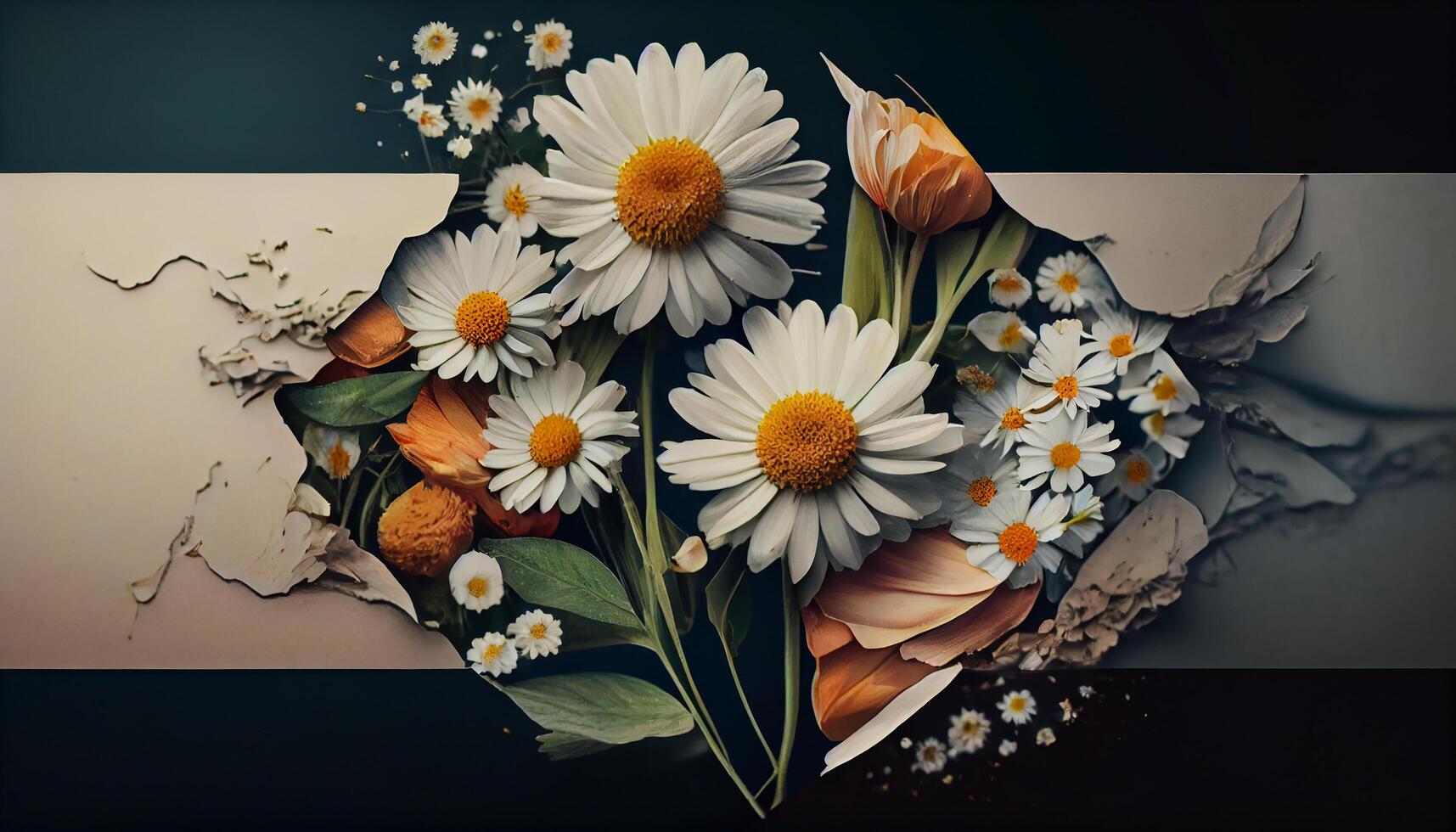natur gul daisy blommar i utsmyckad design ,generativ ai foto