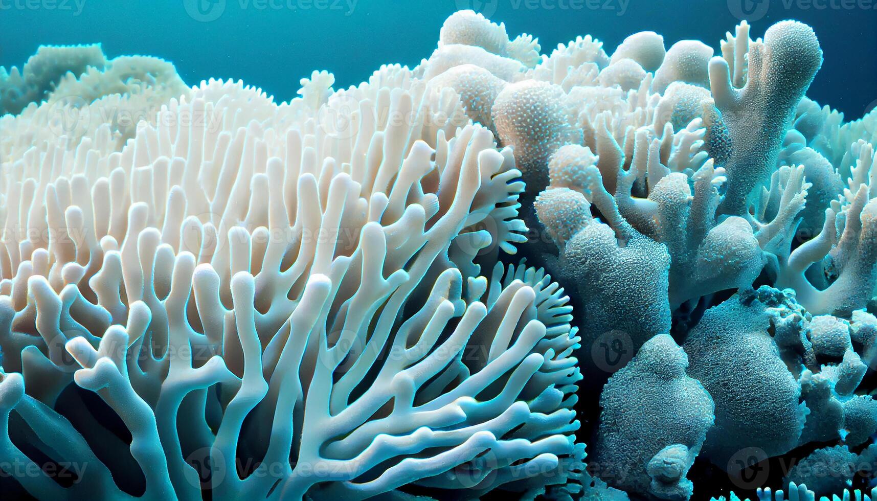 under vattnet natur med blå djup hav liv ,generativ ai foto