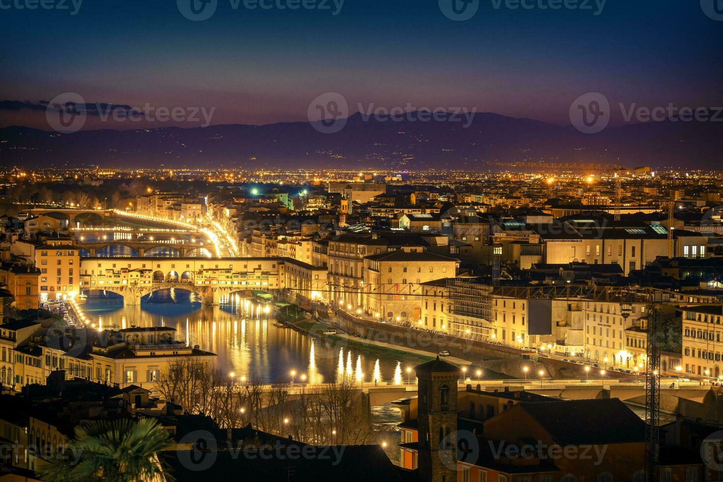 florens skymning stadsbild foto