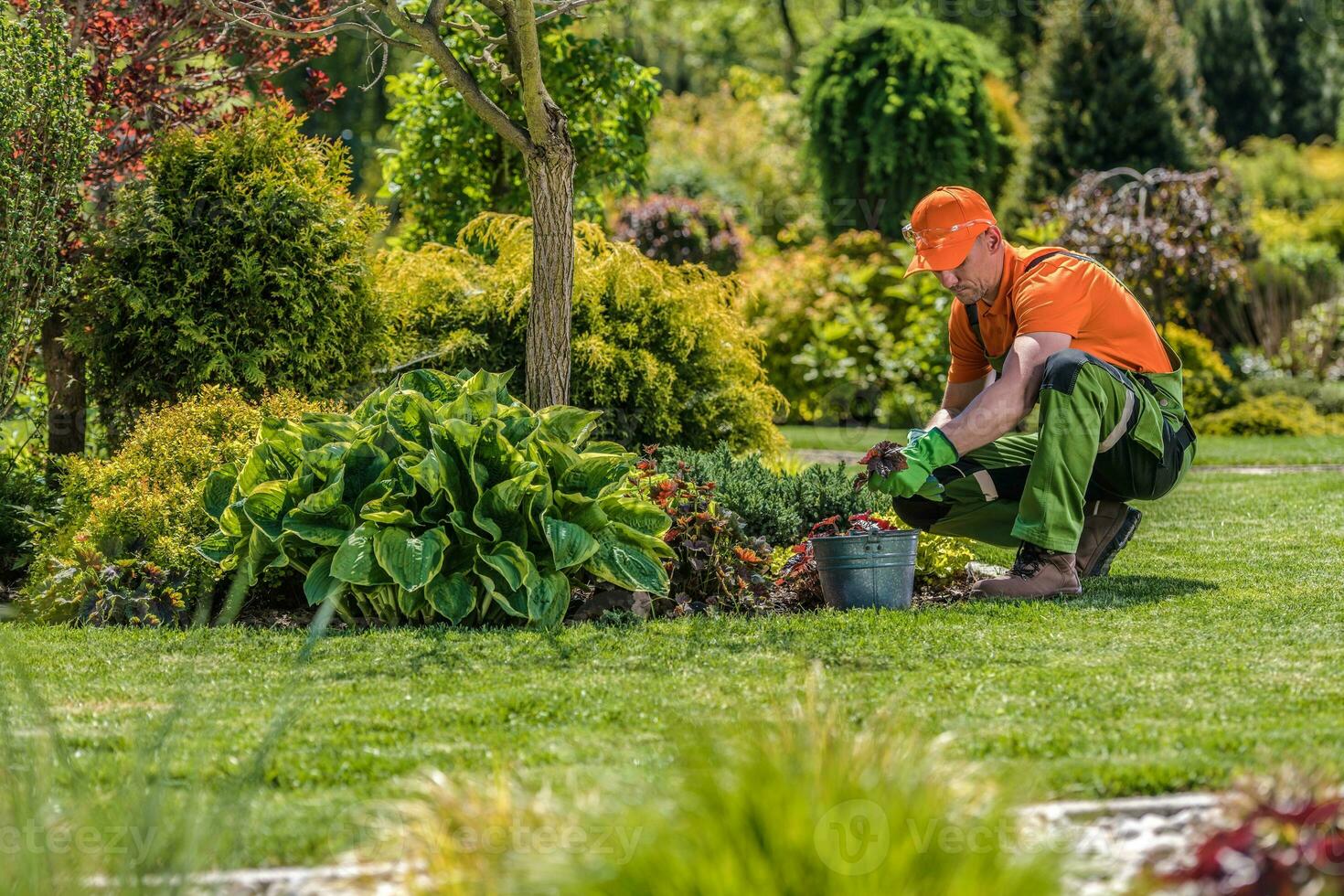 professionell trädgård arbetstagare foto