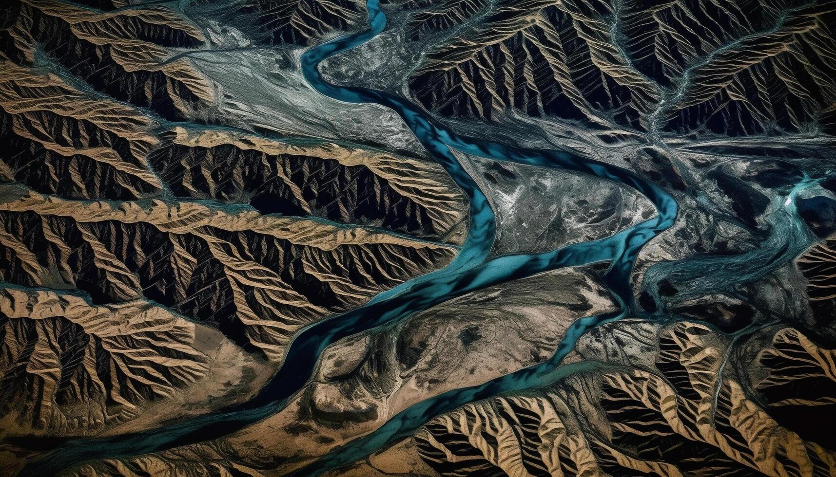 berg landskap illustrerade förbi natur abstrakt mönster genererad förbi ai foto