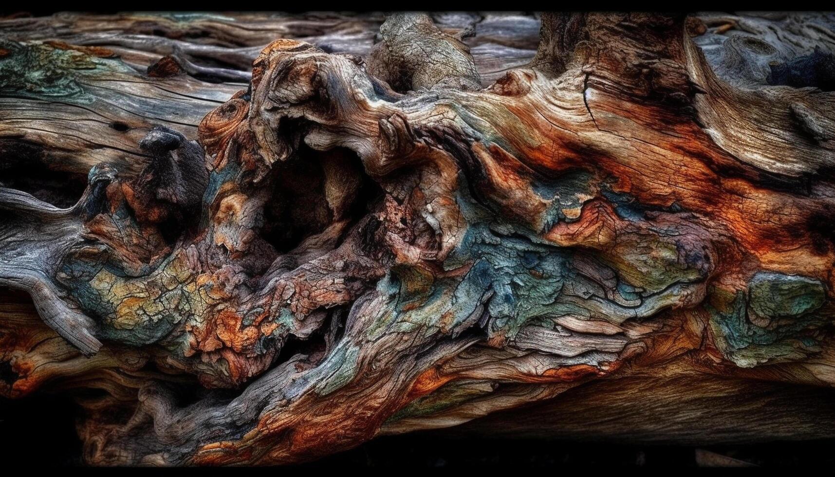 mörk, abstrakt skog liv hittades underjordisk genererad förbi ai foto