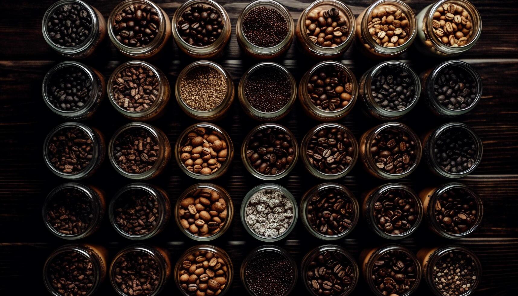arom av kaffe bönor fyllningar de kaffe affär genererad förbi ai foto