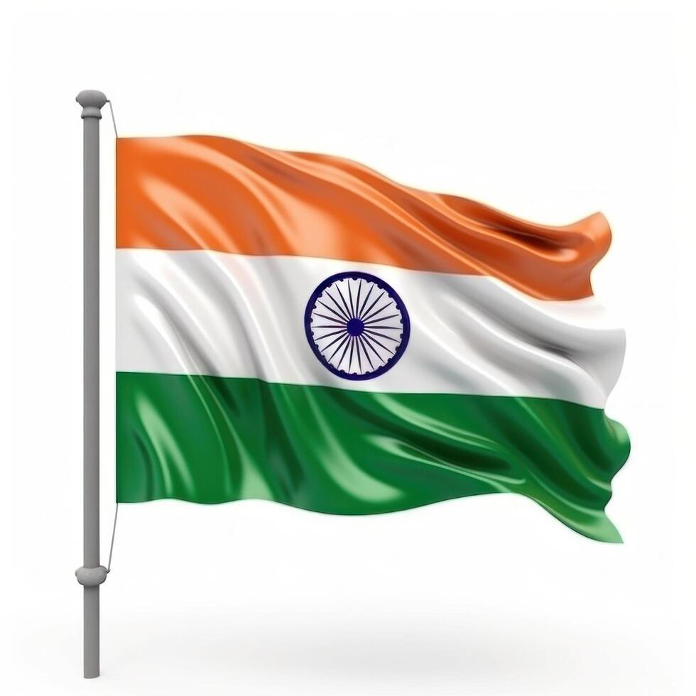 nationell indisk flagga bakgrund. illustration ai generativ foto