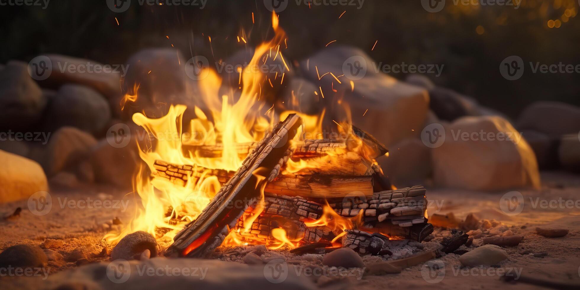 ai genererad. ai generativ. camping äventyr fru bål läger fest. foto