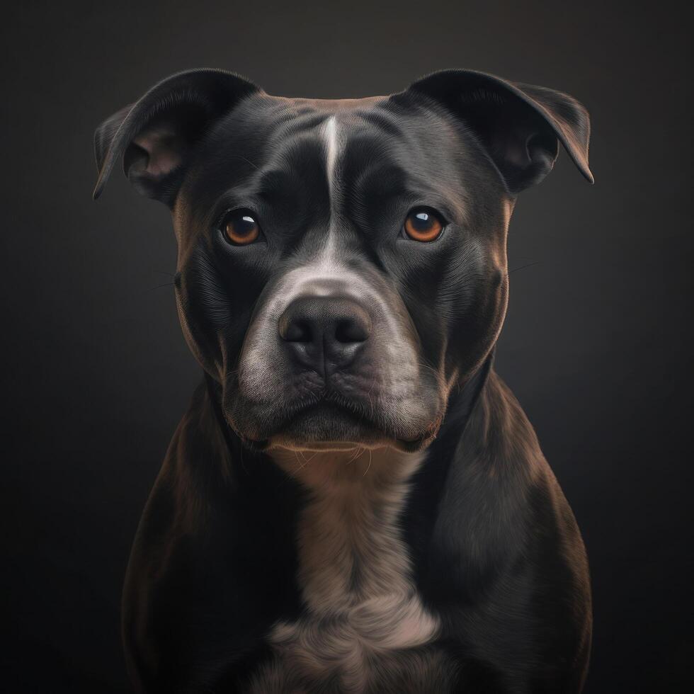 porträtt av en Staffordshire terrier hund. illustration ai generativ foto