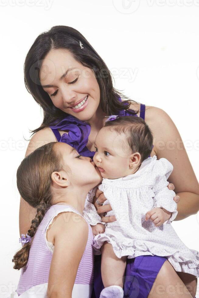 mor och henne två döttrar foto