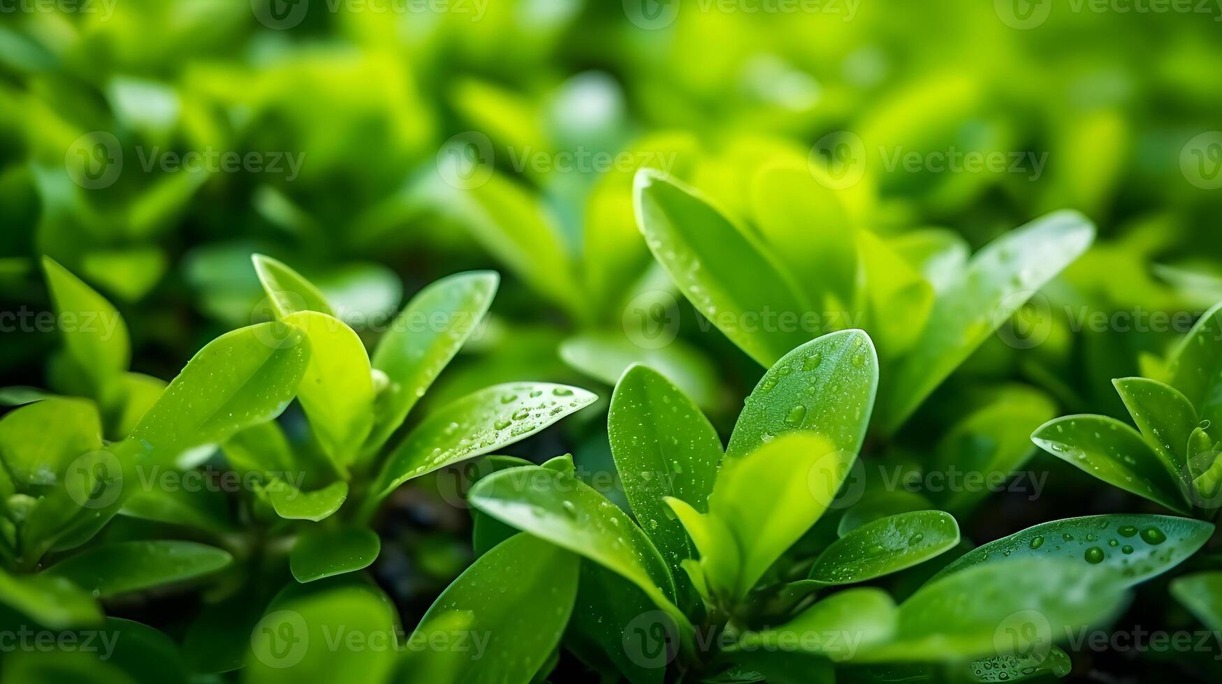 stänga upp små grön träd växter natur bakgrund ai genererad foto