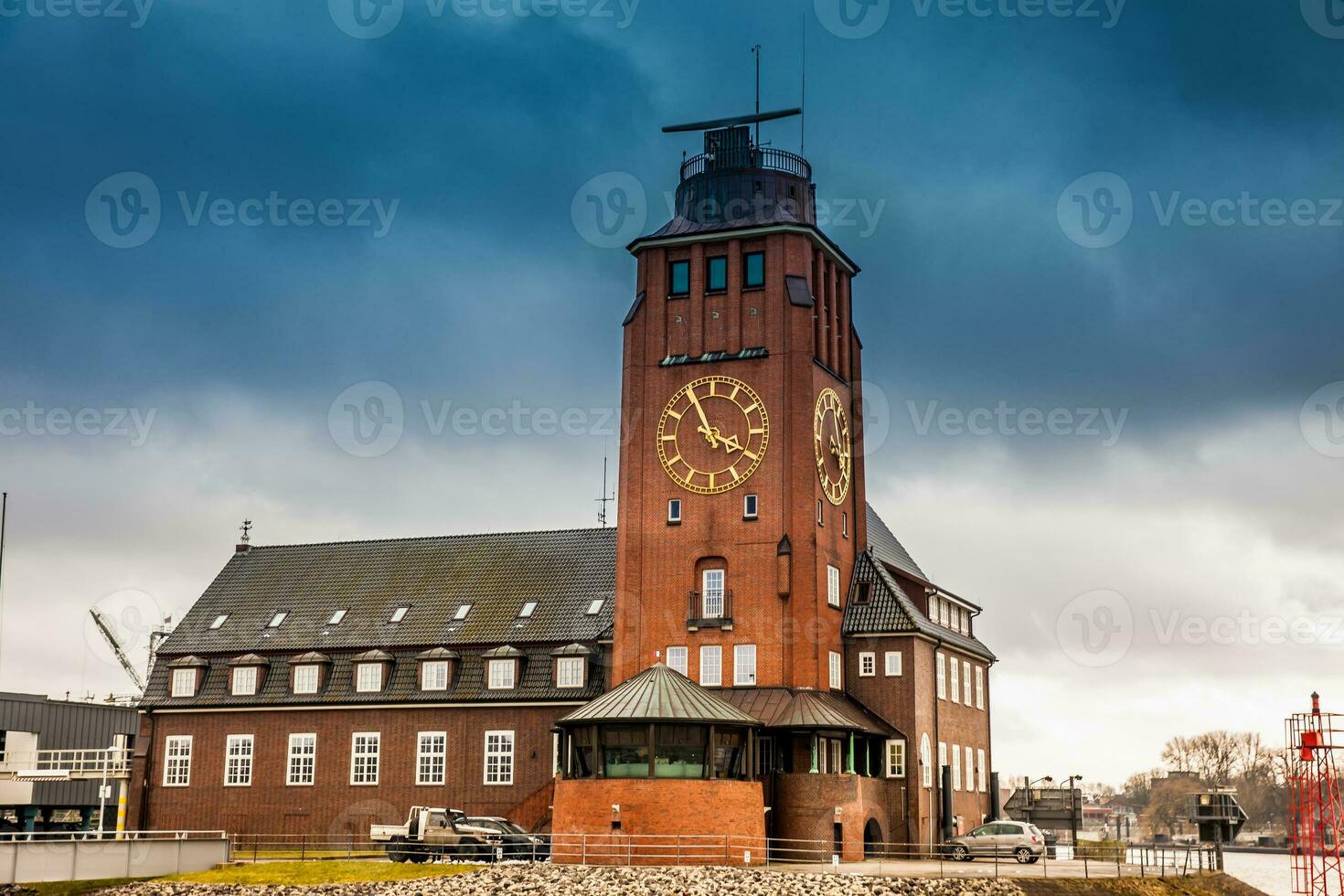 navigatör torn på finkenwerder på de banker av de elbe flod i hamburg foto