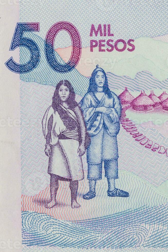 förlorat stad på sierra nevada de santa marta på de femtio tusen colombianska pesos räkningen foto