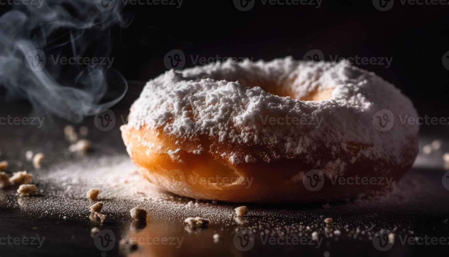 nyligen bakad munk med choklad glasyr frestelse genererad förbi ai foto