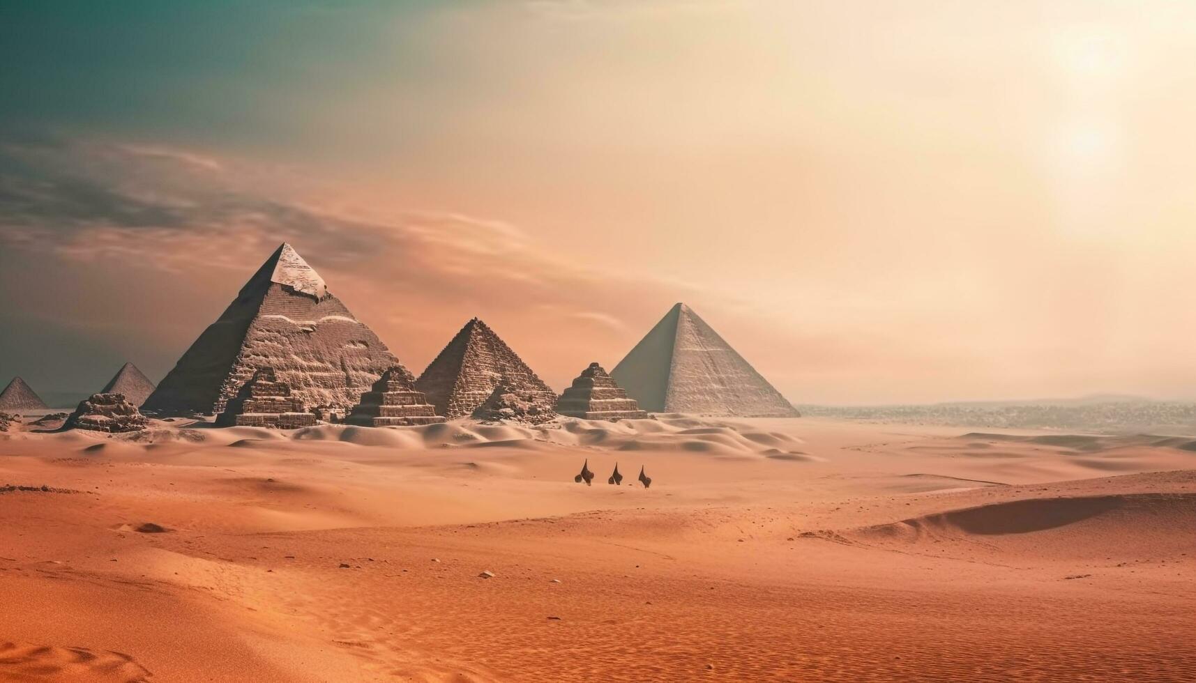 majestätisk pyramid form vördnad inspirerande gammal civilisation monument genererad förbi ai foto