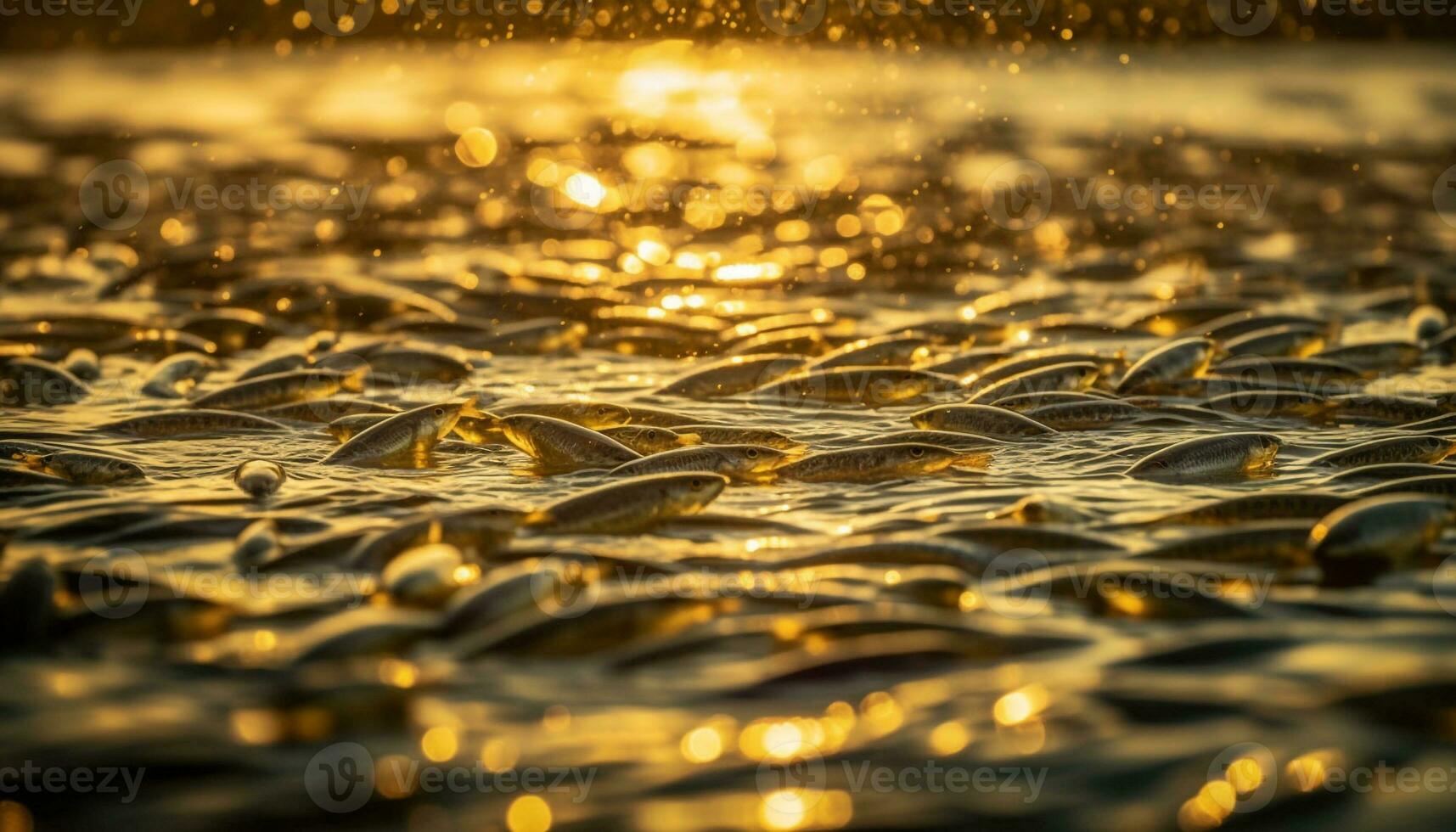 solnedgång reflexion på våt sand skapar abstrakt gyllene Vinka mönster genererad förbi ai foto