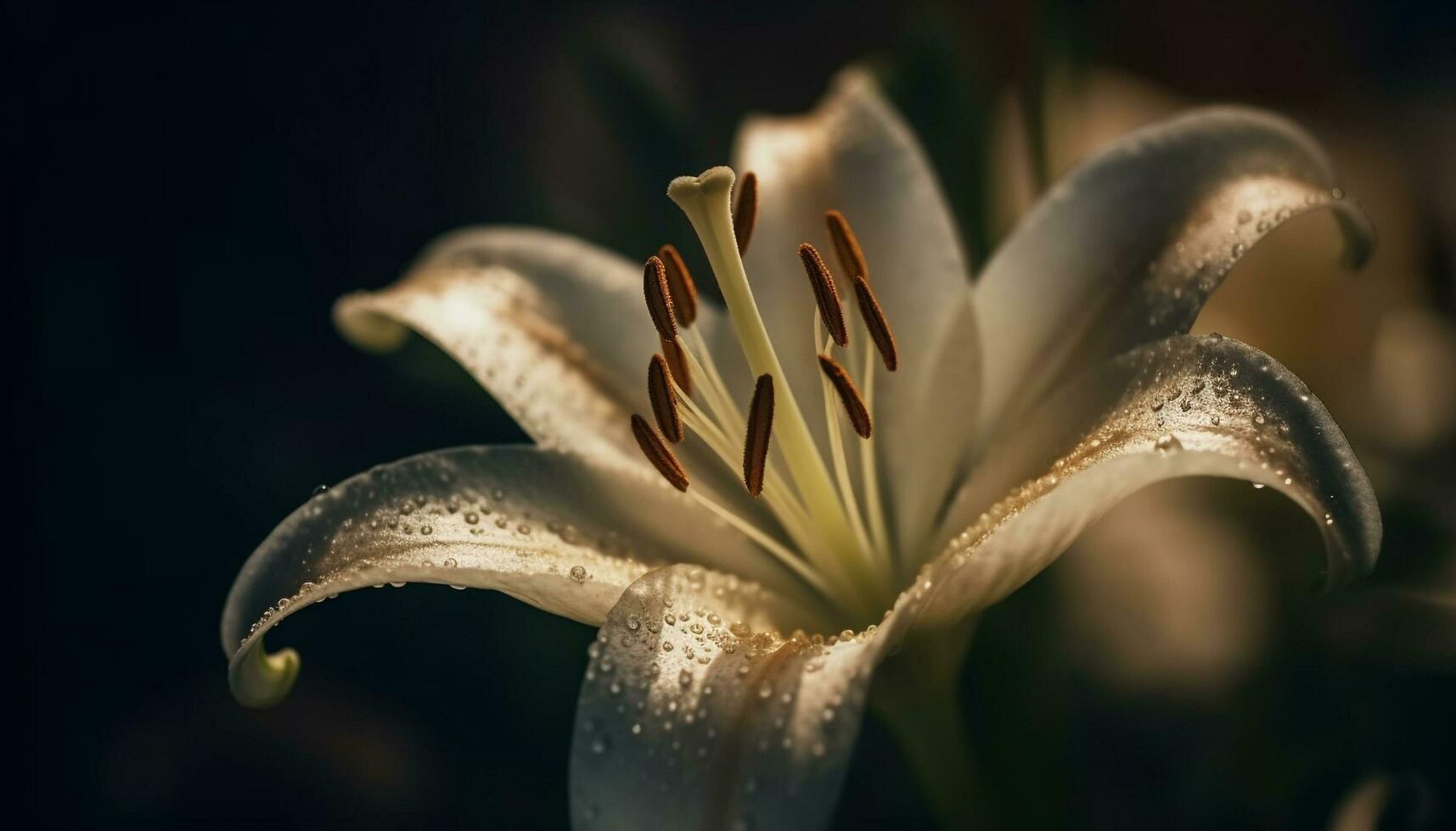 de delikat elegans av en rosa orkide i de regn genererad förbi ai foto