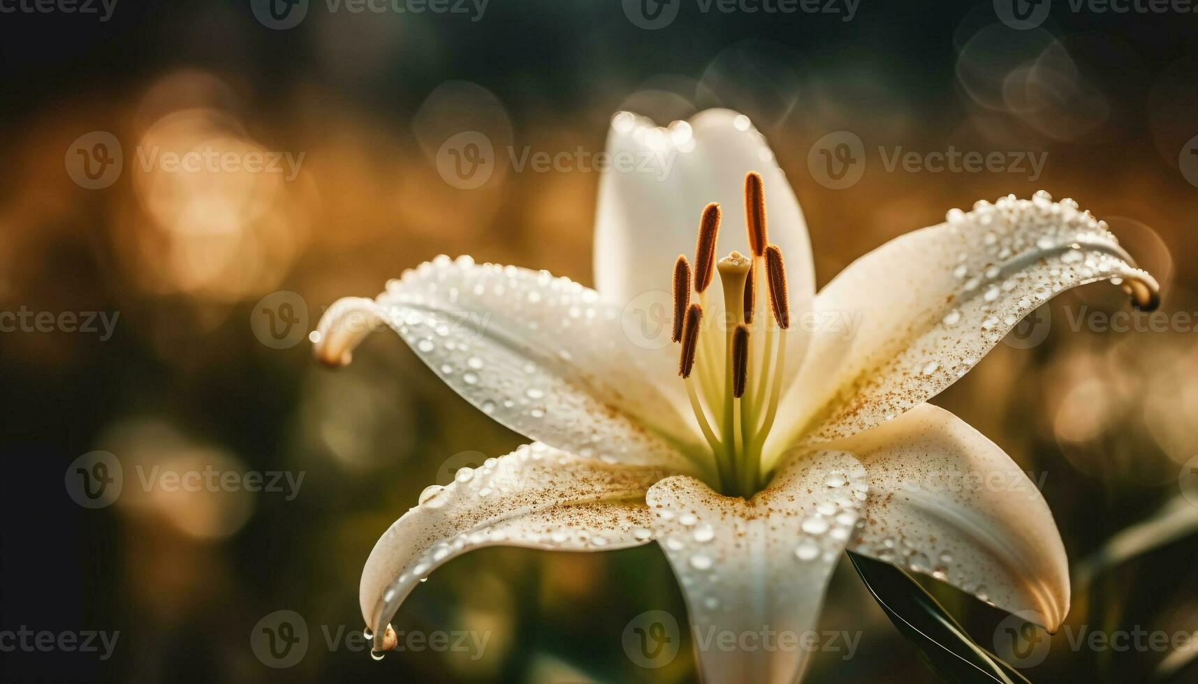 de vibrerande elegans av en våt gerbera daisy i sommar genererad förbi ai foto