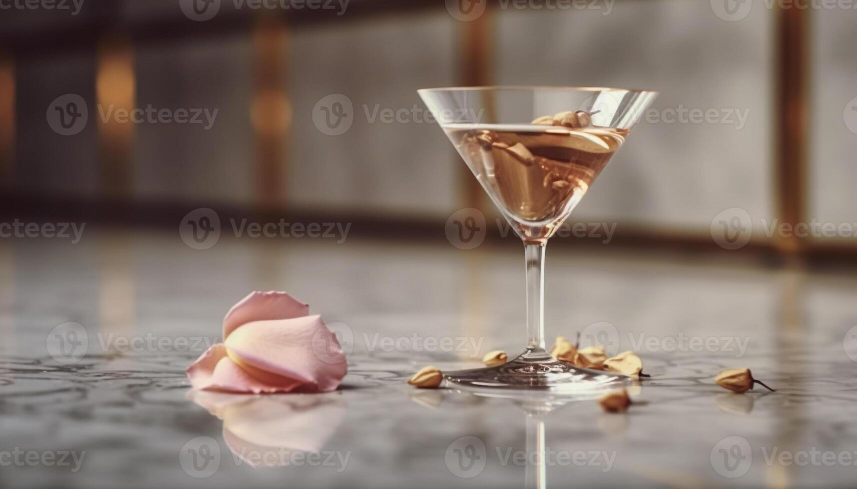 en gourmet cocktail med färsk frukt och choklad dekoration genererad förbi ai foto