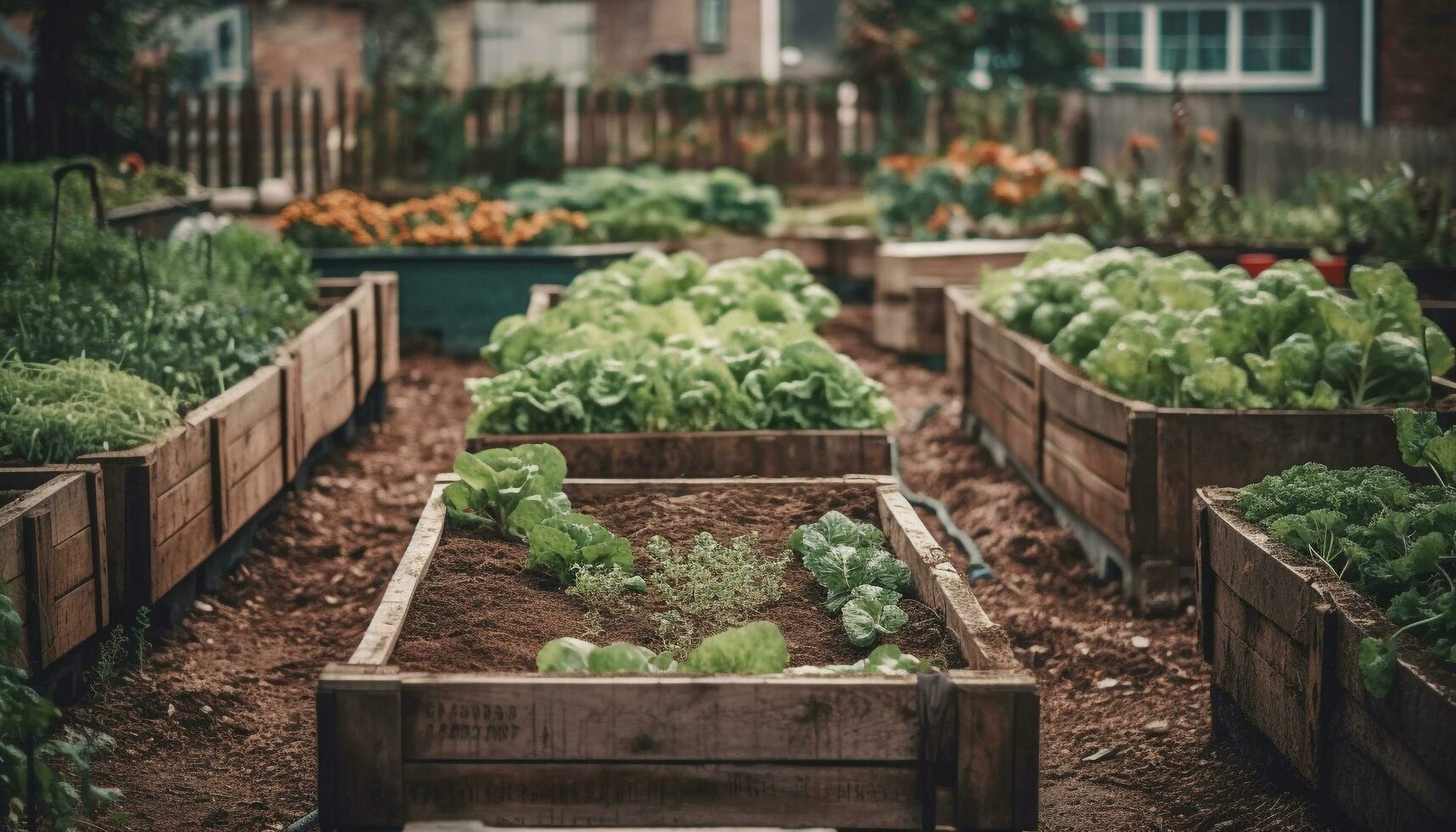 organisk vegetabiliska skörda i en stor spjällåda för friska äter genererad förbi ai foto