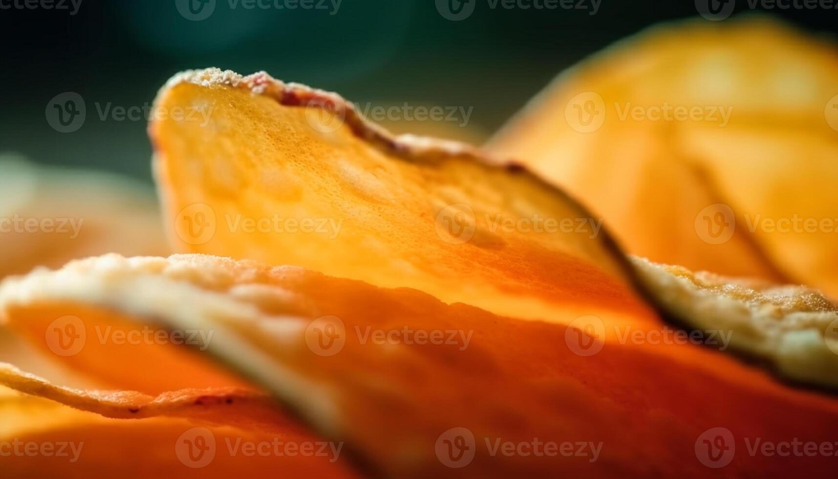 mogen orange skiva, en friska mellanmål för en gourmet måltid genererad förbi ai foto