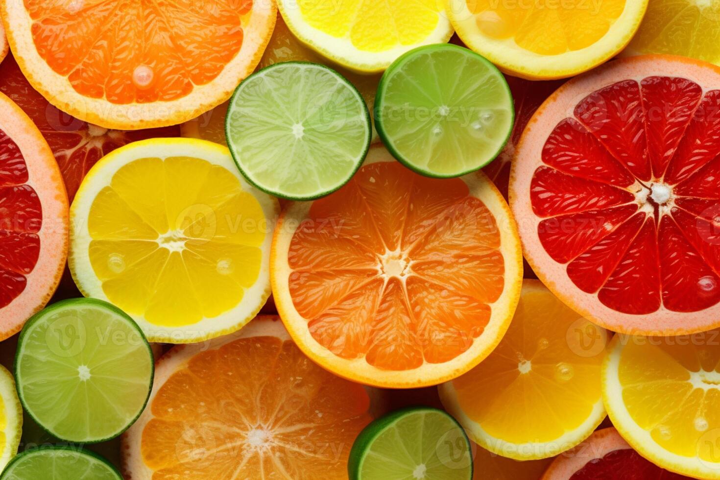 citrus- palett, en vibrerande blanda av färgrik citrus- frukt ai genererad foto