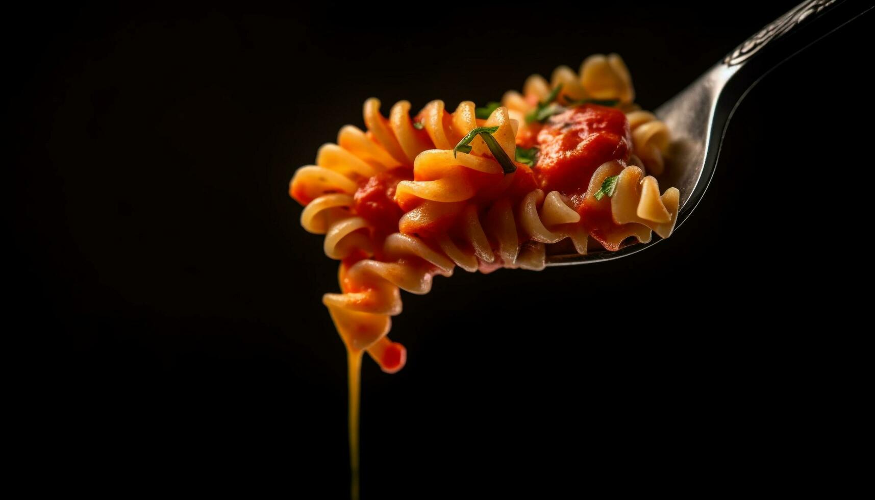 friska italiensk pasta måltid med skaldjur och färsk organisk Ingredienser genererad förbi ai foto