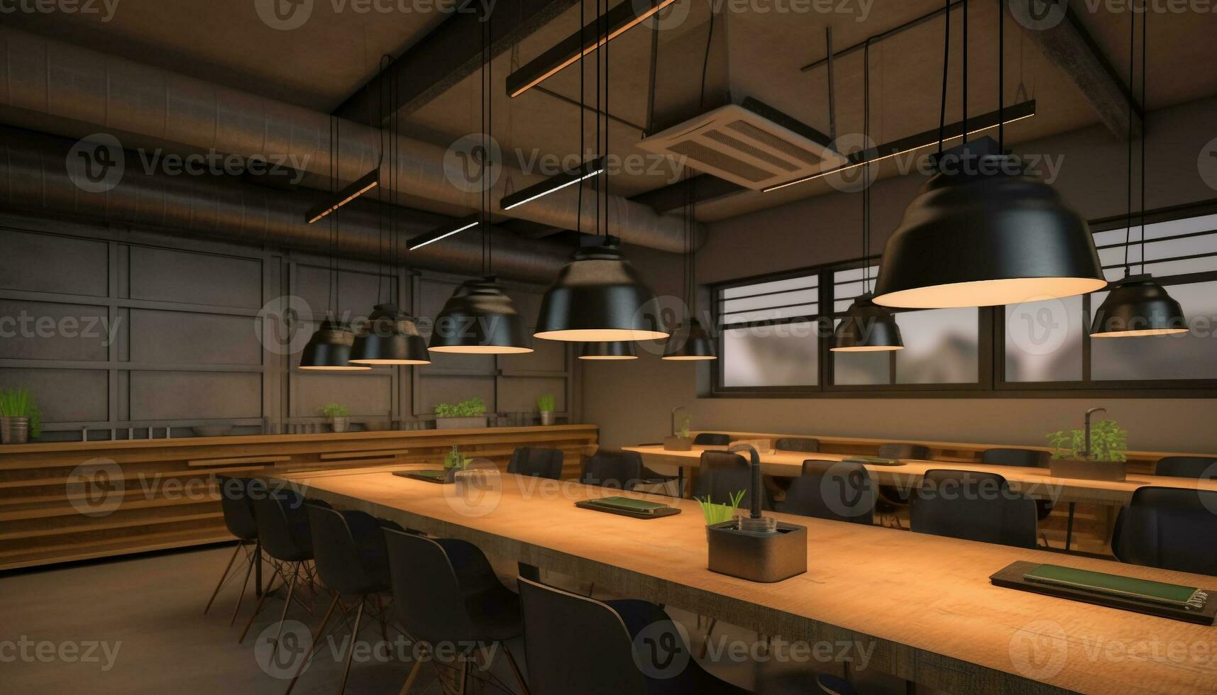 modern teknologi tänds elegant dining rum med lyx belysning Utrustning genererad förbi ai foto