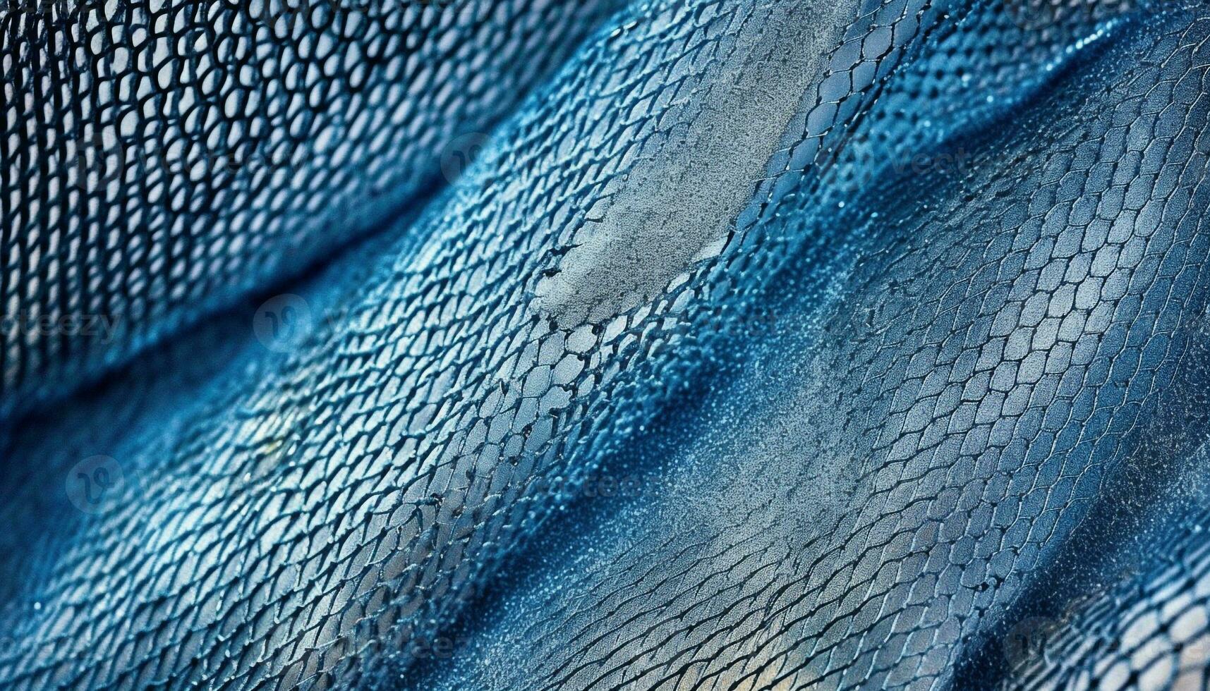 slät krokodil läder väska med texturerad djur- markeringar i blå genererad förbi ai foto