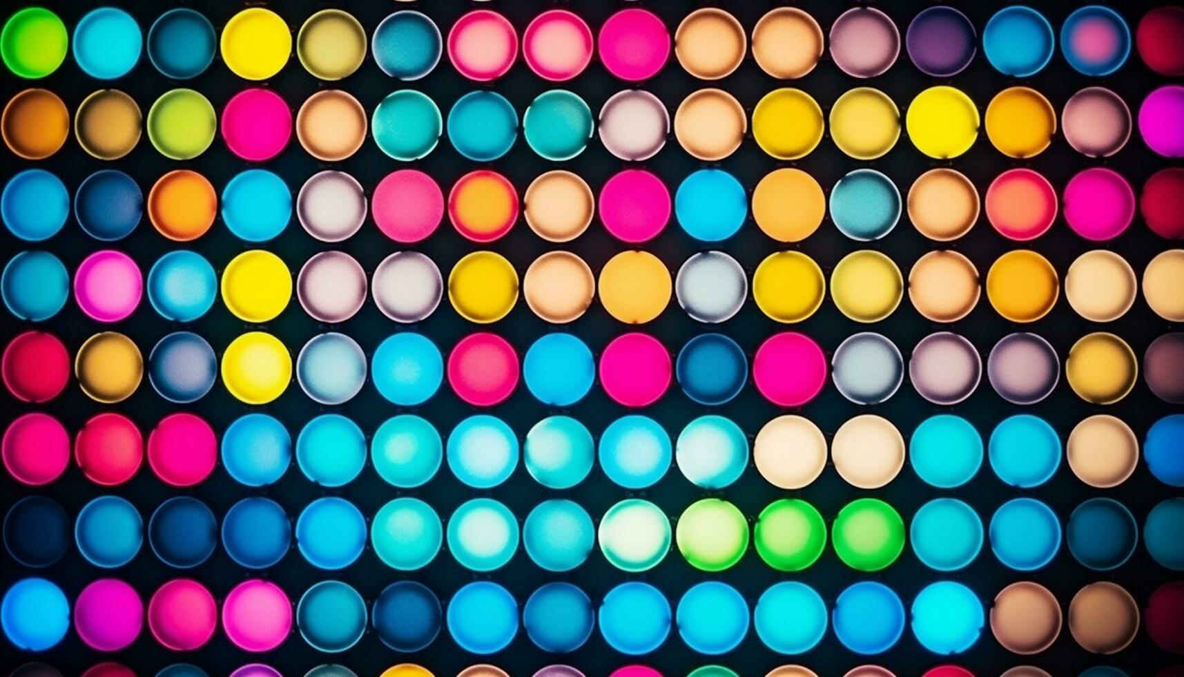 mång färgad sfärer i en rad skapa en vibrerande abstrakt mönster genererad förbi ai foto