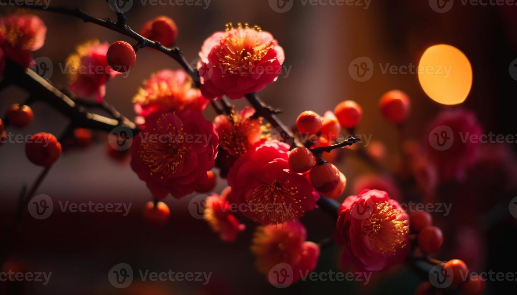 vibrerande körsbär blomma bukett firar skönhet i natur tillväxt genererad förbi ai foto