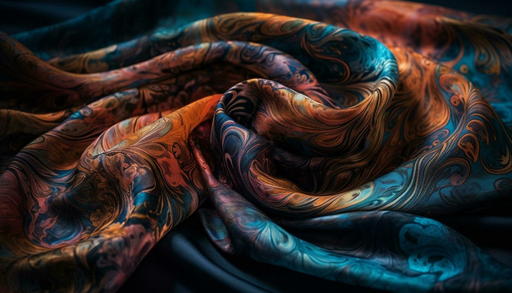 abstrakt silke mönster i vibrerande mång färger genererad förbi ai foto