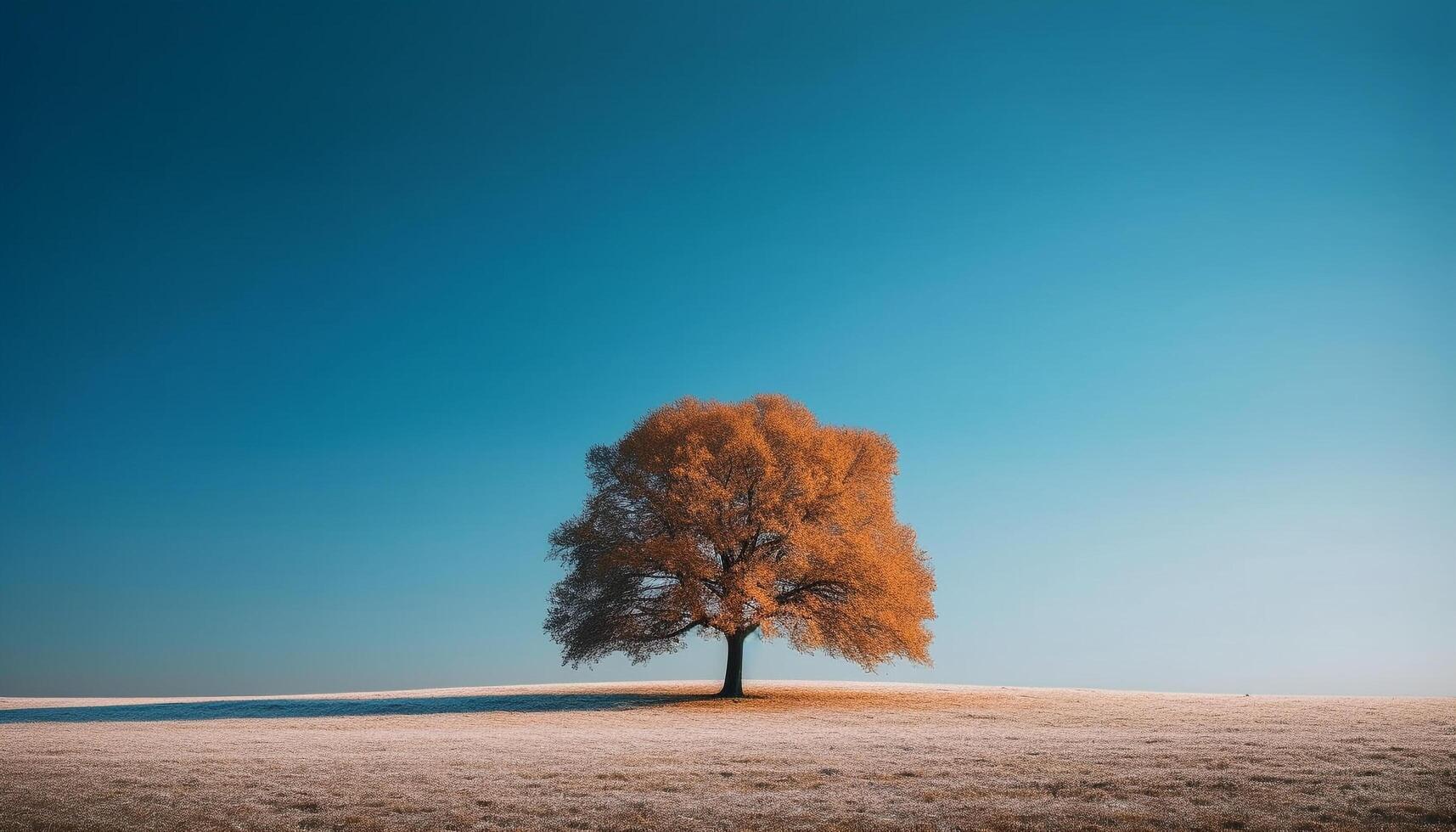 lugn scen gul löv på träd gren genererad förbi ai foto