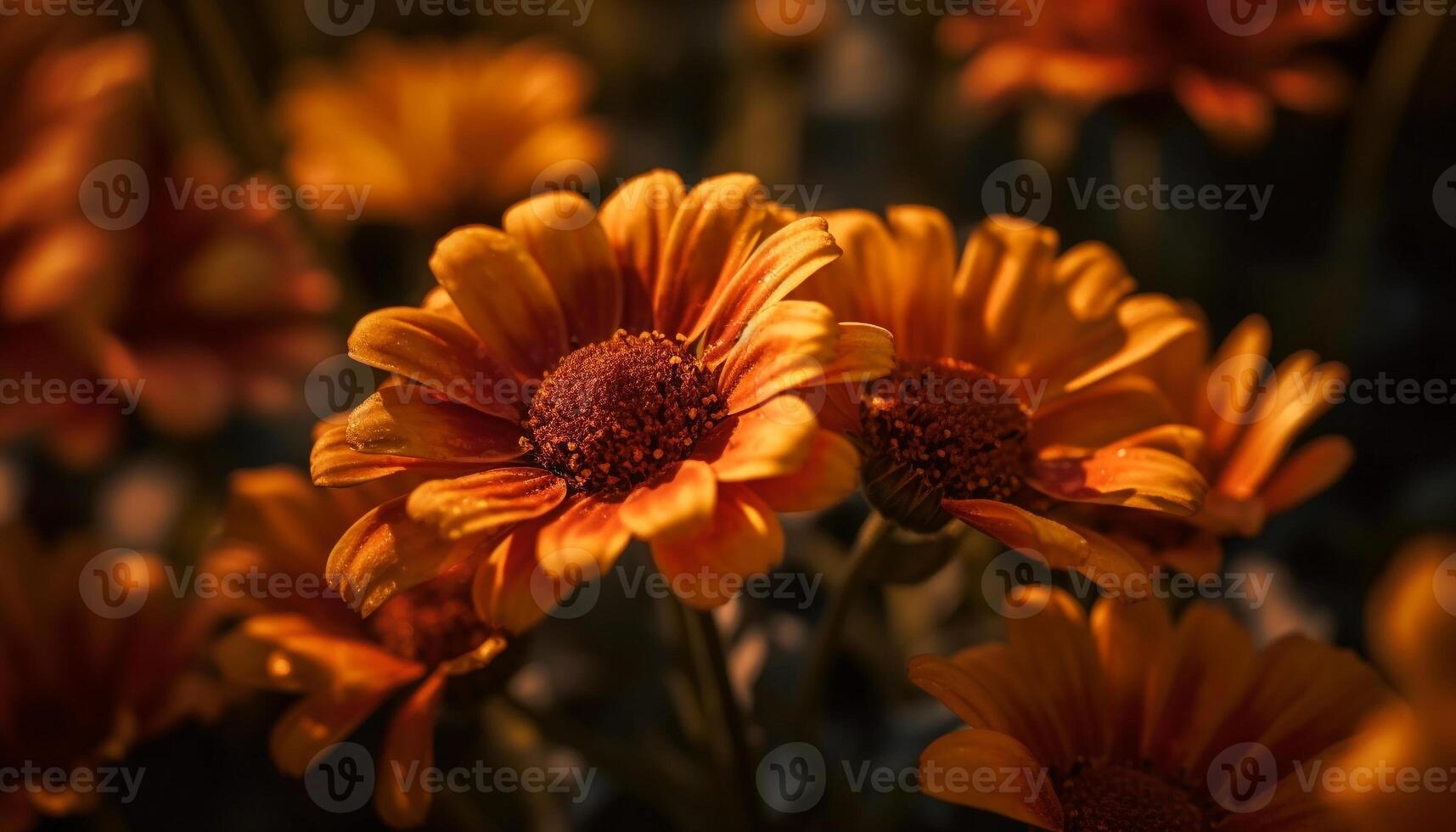 vibrerande gul daisy i grön äng fält genererad förbi ai foto