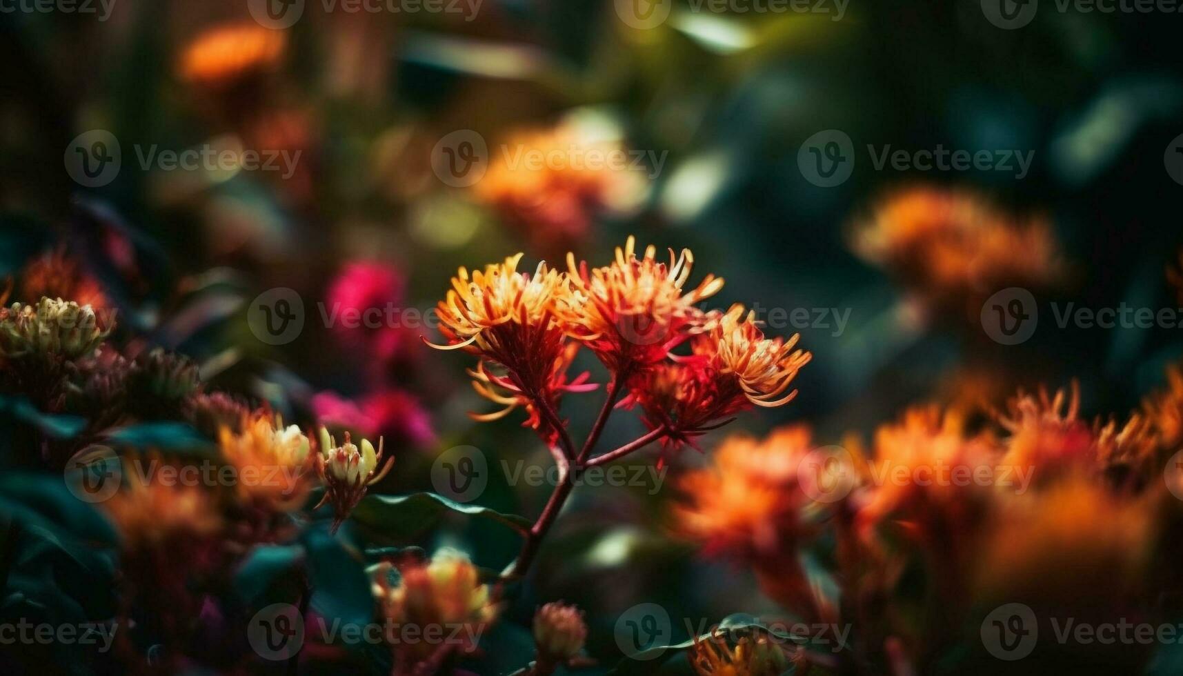 vibrerande vild blomma bukett ställer ut naturlig skönhet utomhus genererad förbi ai foto
