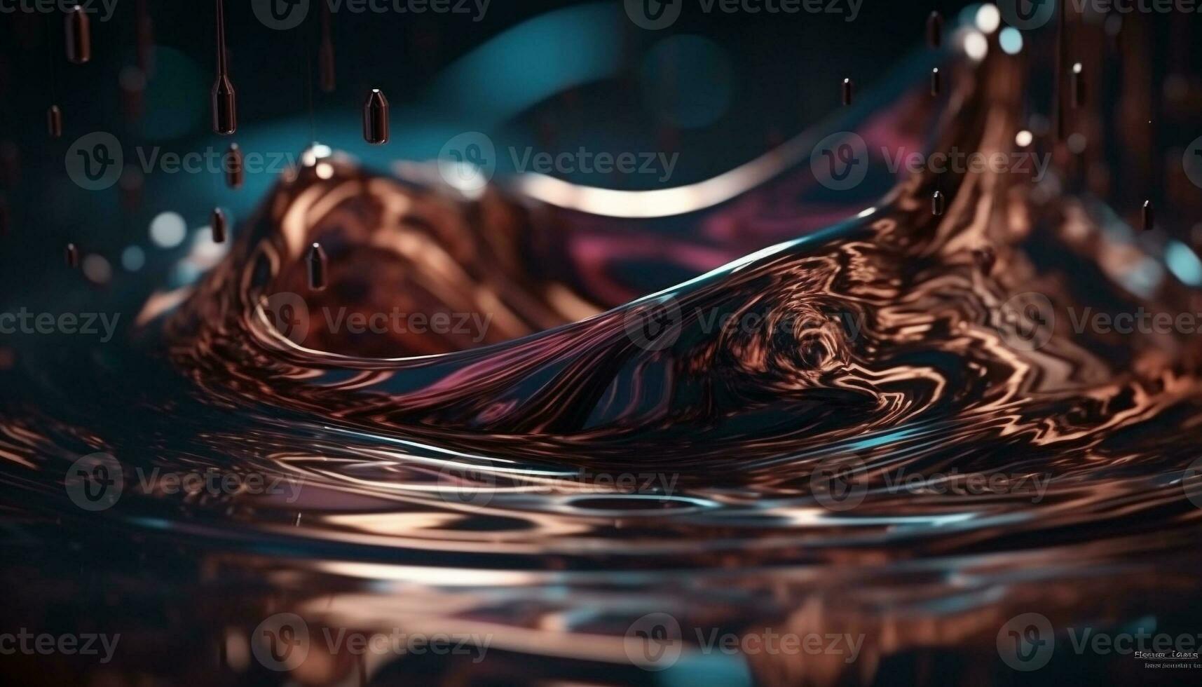 slät strömmande vatten skapar abstrakt Vinka mönster genererad förbi ai foto