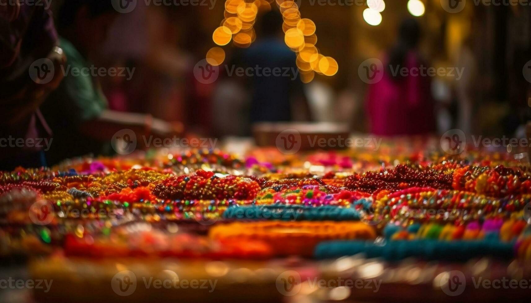 vibrerande souvenirer fira inhemsk kulturer i gata marknader genererad förbi ai foto