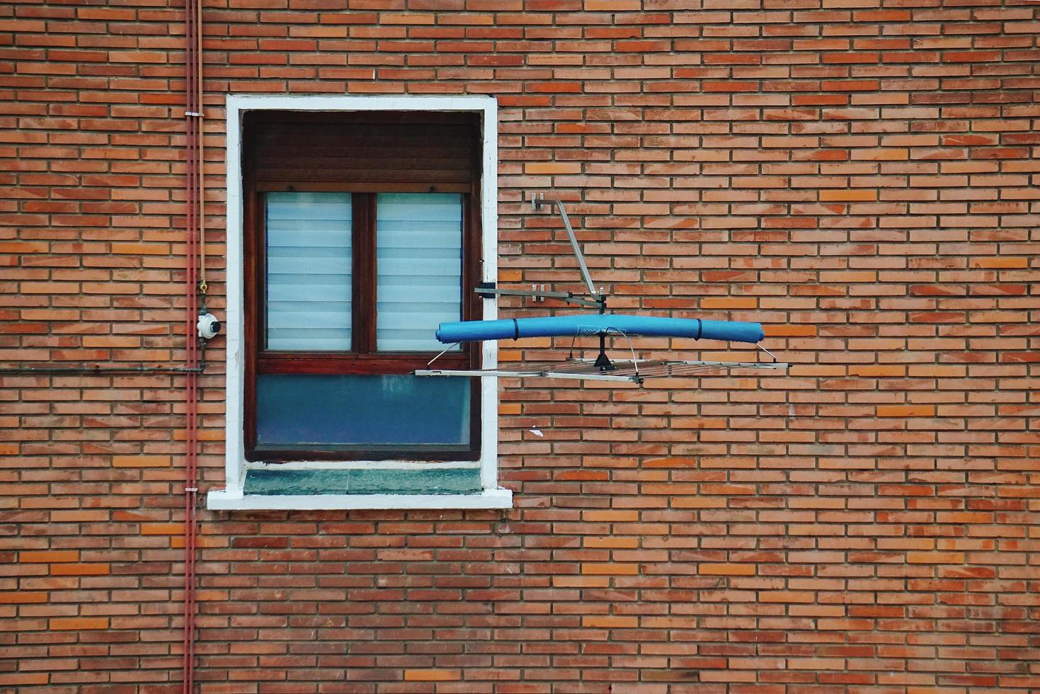 fönster på den gamla fasaden av huset foto