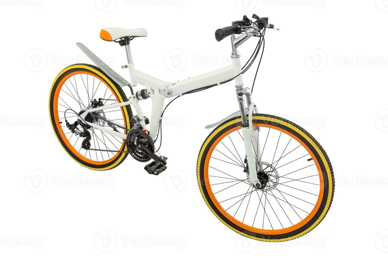 cykel isolerat på vit bakgrund utan skugga foto