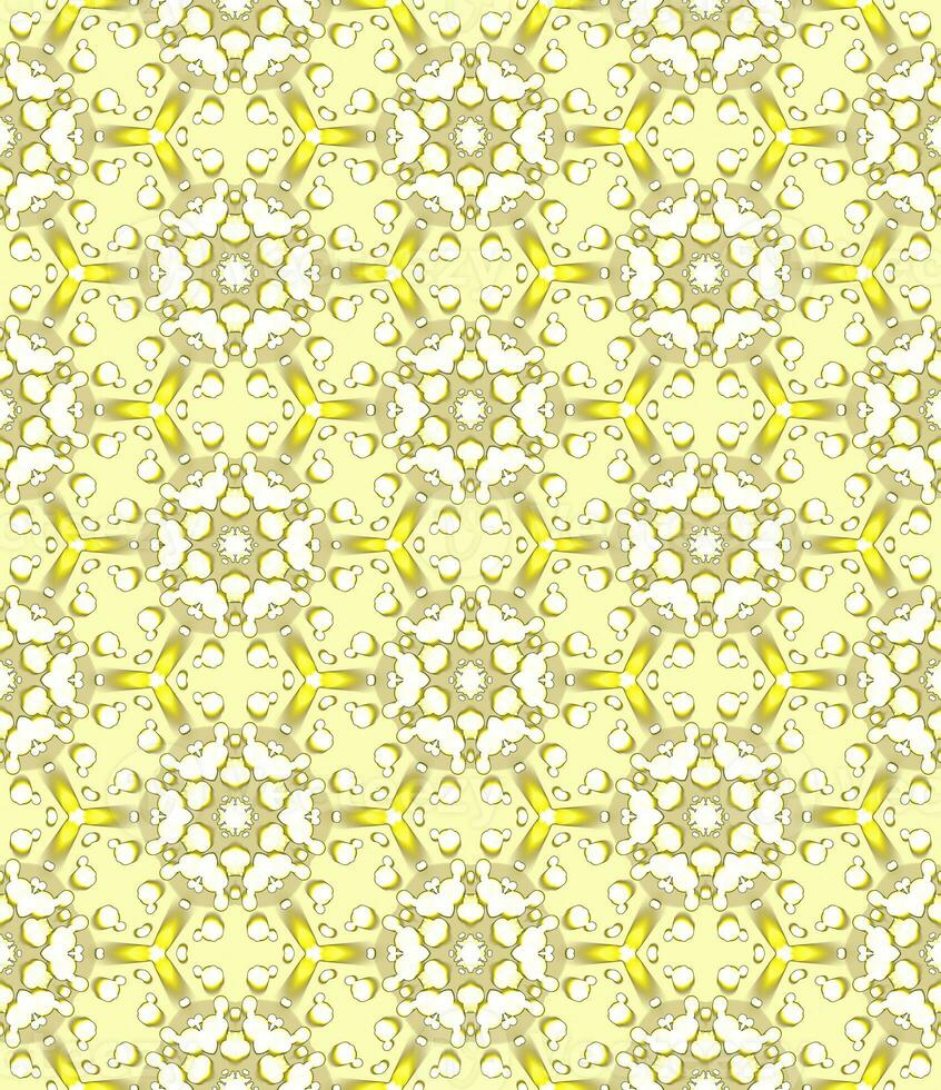 vit gul blomning blomma mönster på gul bakgrund foto