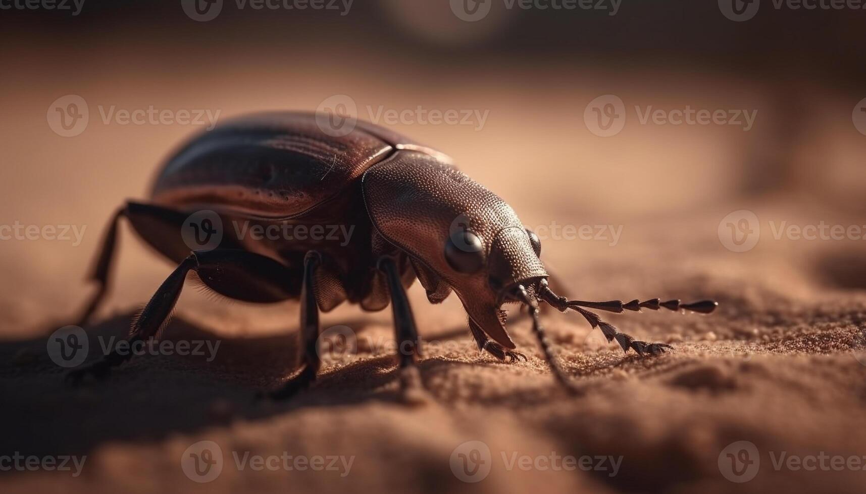 behornad vivel krypande på växt i natur genererad förbi ai foto