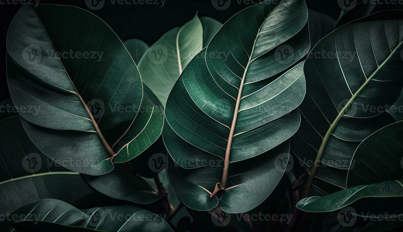 grön blad stänga upp natur perfekt mönster genererad förbi ai foto