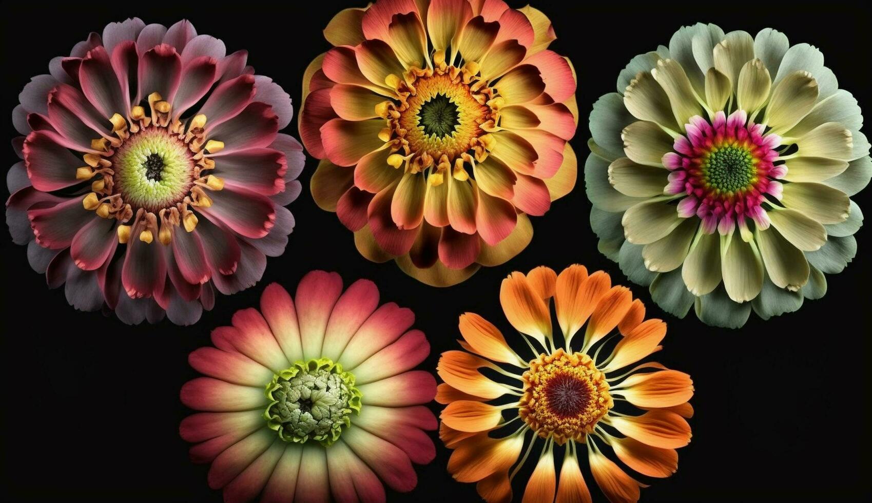 mång färgad daisy kronblad monter sommar skönhet genererad förbi ai foto