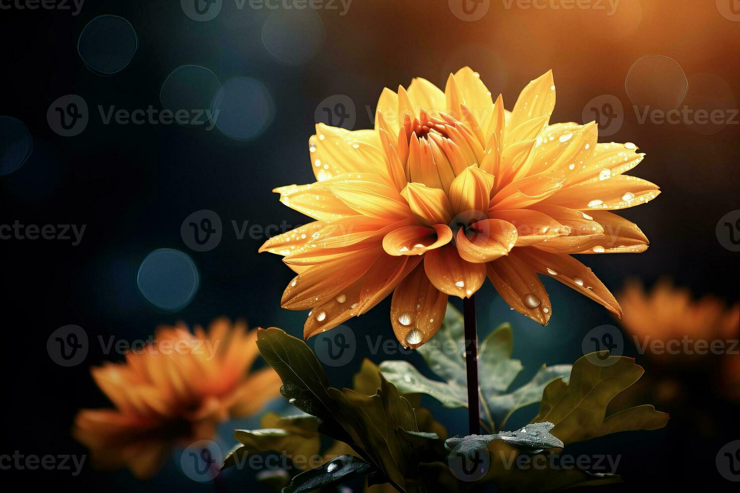 gul blommor i höst, generativ ai foto