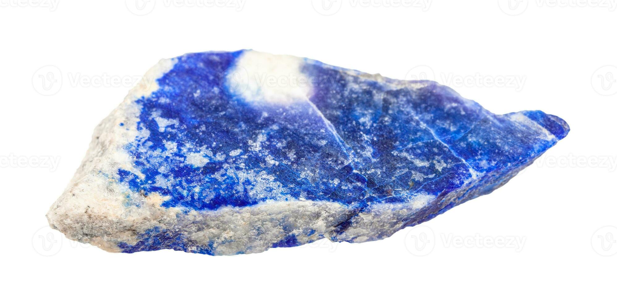 platta av rå lapis lazuli lazurit sten isolerat foto