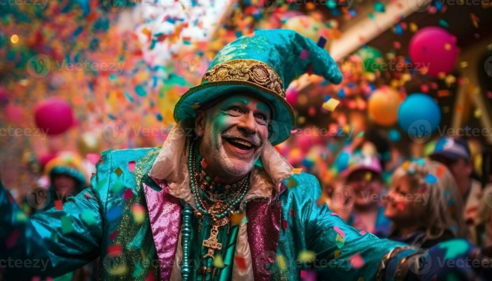 färgrik karneval firande ger glädje och skratt genererad förbi ai foto