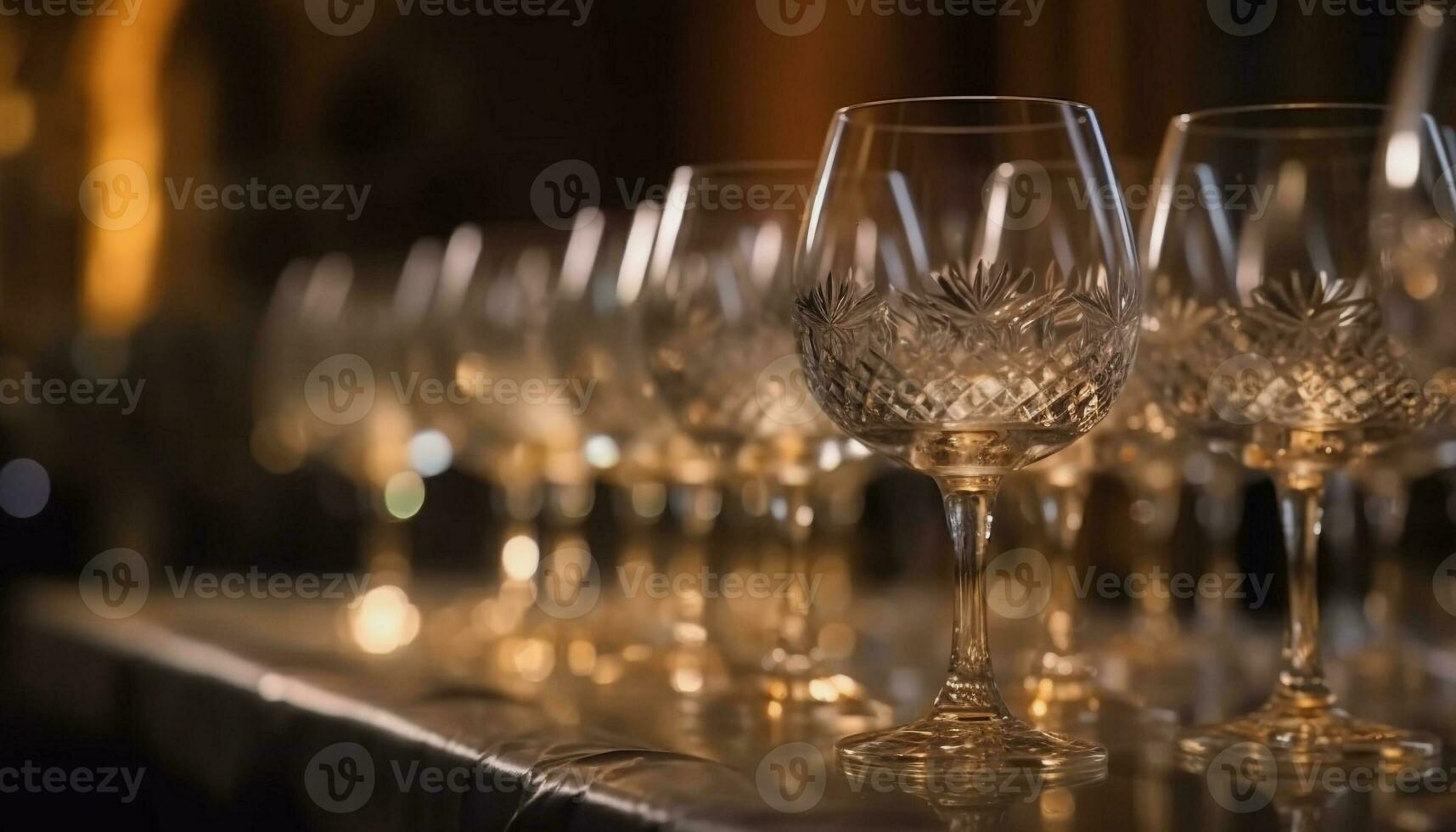 lyx vin glasögon reflektera firande på bar genererad förbi ai foto